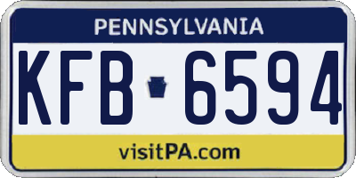 PA license plate KFB6594