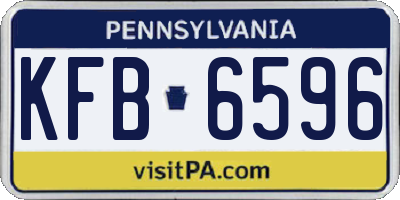 PA license plate KFB6596