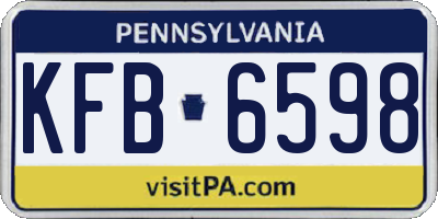 PA license plate KFB6598