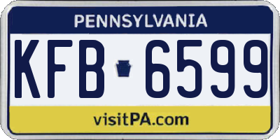 PA license plate KFB6599
