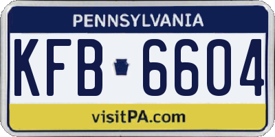 PA license plate KFB6604