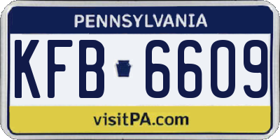 PA license plate KFB6609