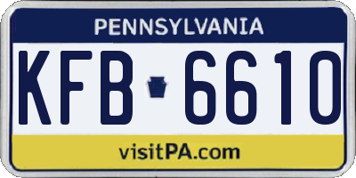PA license plate KFB6610