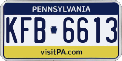 PA license plate KFB6613