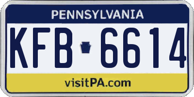 PA license plate KFB6614