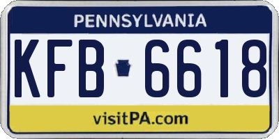PA license plate KFB6618