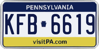 PA license plate KFB6619