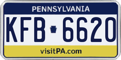 PA license plate KFB6620
