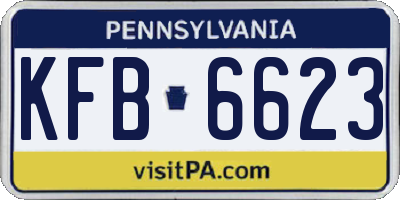PA license plate KFB6623