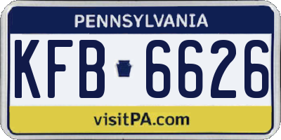PA license plate KFB6626