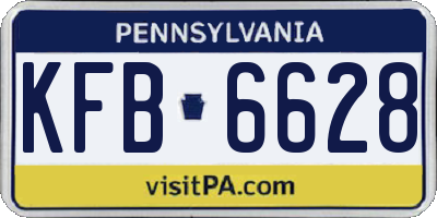 PA license plate KFB6628