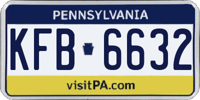 PA license plate KFB6632
