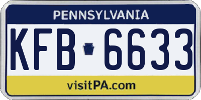 PA license plate KFB6633