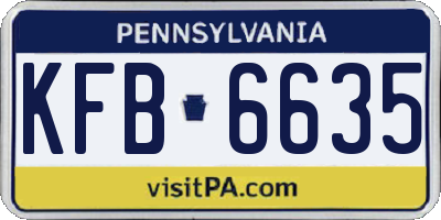PA license plate KFB6635
