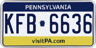 PA license plate KFB6636