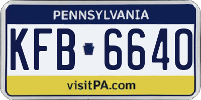 PA license plate KFB6640