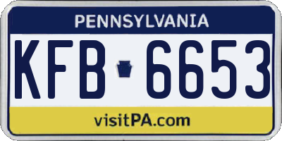 PA license plate KFB6653