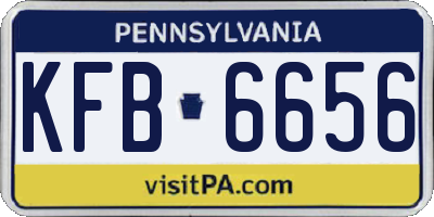 PA license plate KFB6656