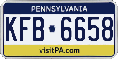 PA license plate KFB6658