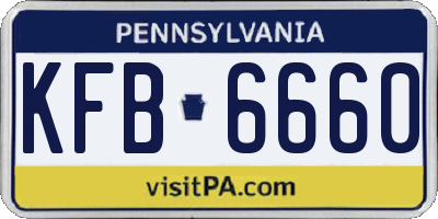 PA license plate KFB6660