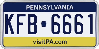 PA license plate KFB6661