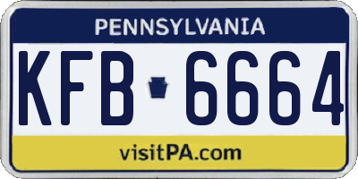 PA license plate KFB6664