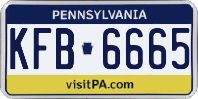 PA license plate KFB6665