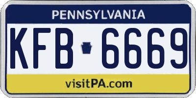 PA license plate KFB6669