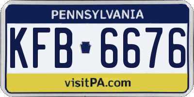 PA license plate KFB6676