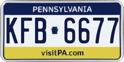 PA license plate KFB6677