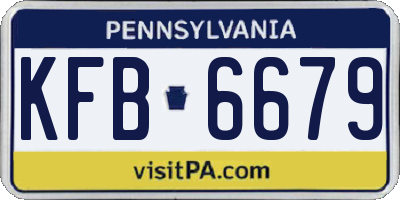 PA license plate KFB6679