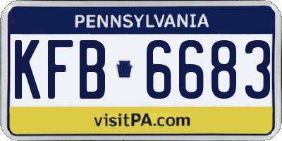 PA license plate KFB6683