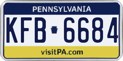 PA license plate KFB6684