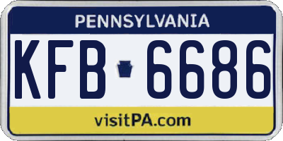 PA license plate KFB6686