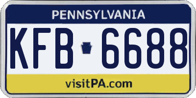 PA license plate KFB6688