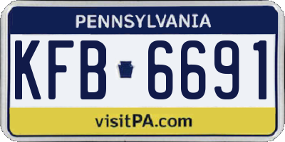 PA license plate KFB6691