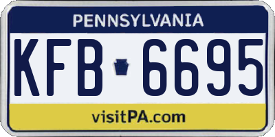PA license plate KFB6695