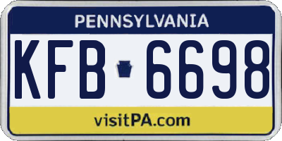 PA license plate KFB6698
