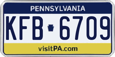 PA license plate KFB6709