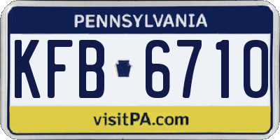 PA license plate KFB6710