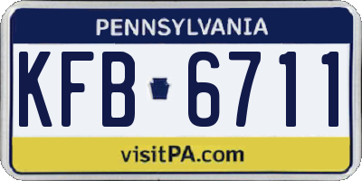 PA license plate KFB6711