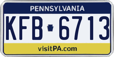 PA license plate KFB6713