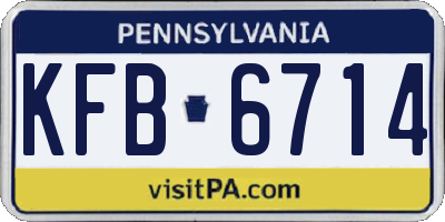 PA license plate KFB6714