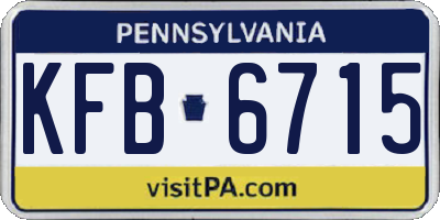 PA license plate KFB6715