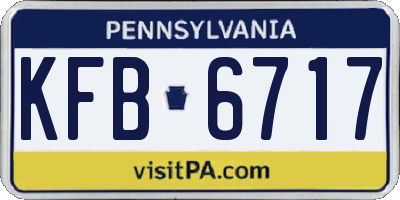 PA license plate KFB6717