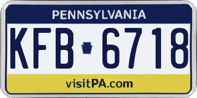 PA license plate KFB6718