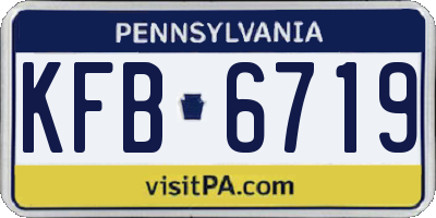 PA license plate KFB6719