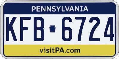 PA license plate KFB6724