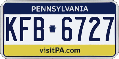 PA license plate KFB6727