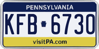 PA license plate KFB6730